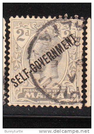 Malta 1922 King George V Overprinted Self Government 2p Used - Malta (...-1964)