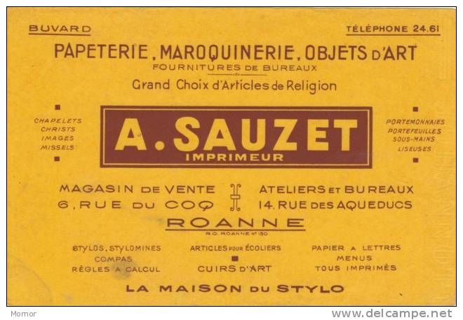 BUVARD   Papeterie Maroquinerie Objets D'Art A.SAUZET - Papelería