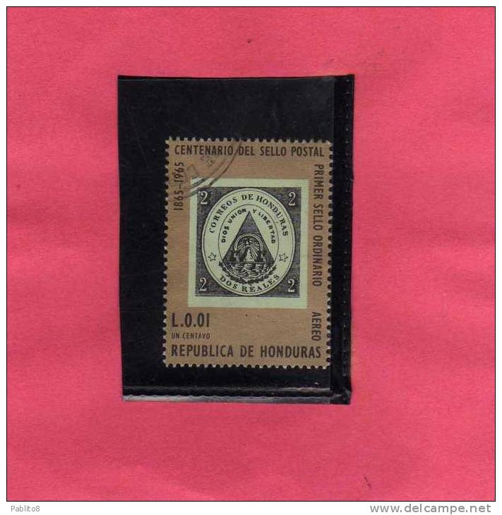 HONDURAS 1966 CENTENARY STAMP DAY - CENTENARIO DEL SELLO POSTAL - FRANCOBOLLO - USED - Honduras