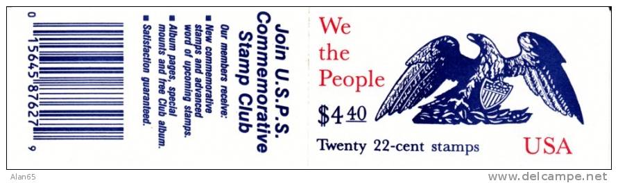 BK162, Complete Booklet Sc# 2355-2359, We The People 22-cent Stamps Booklet Of 20 - 1981-...