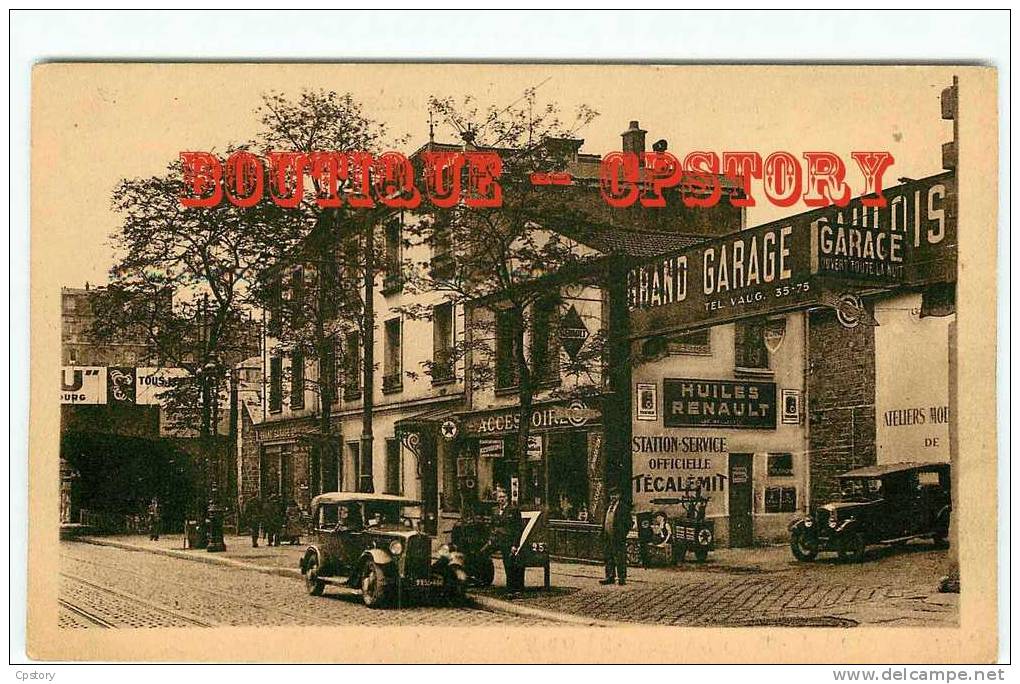 75014 PARIS - Garage Gaulois Au 200 Rue D´Alésia - Pompe à Essence Azur Et Voiture Ancienne - Dos Scané - Distretto: 14