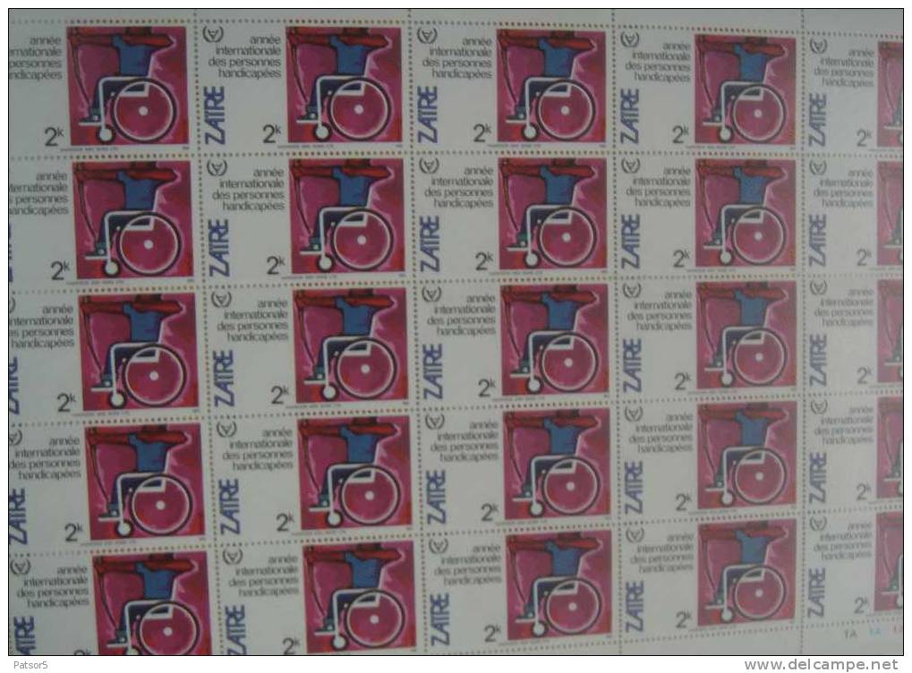 Zaïre 1981 COB 1110/1117 ** MNH  Feuilles Complètes De 25 - 8X25 Séries - Unused Stamps