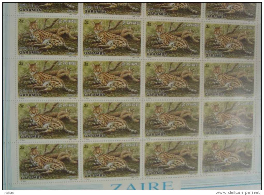 Zaïre 1984 COB 1216/1221 ** MNH  Feuilles Complètes De 25 - 6x25 Séries - Neufs