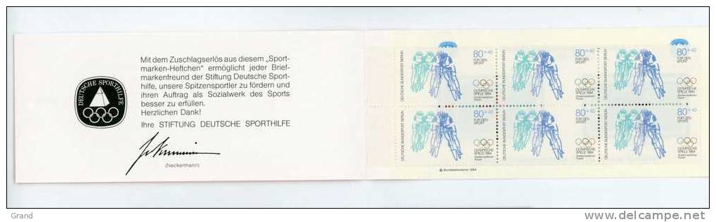 JO 1984-Allemagne-Cyclisme-Carnet+fac Similé***MNH - Ciclismo