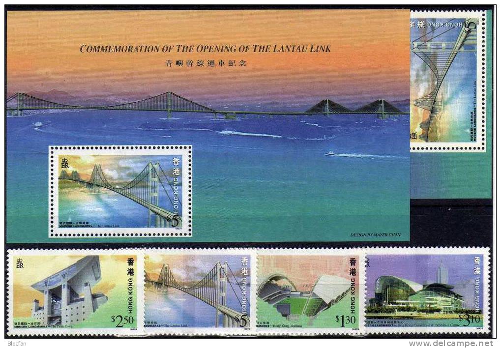 New Lantau-bridge 1997 Hongkong Stamps + Bildband Geschichte Der Brücken Der Welt 2009 Neu 23€ Faszinierende Architektur - Architecture