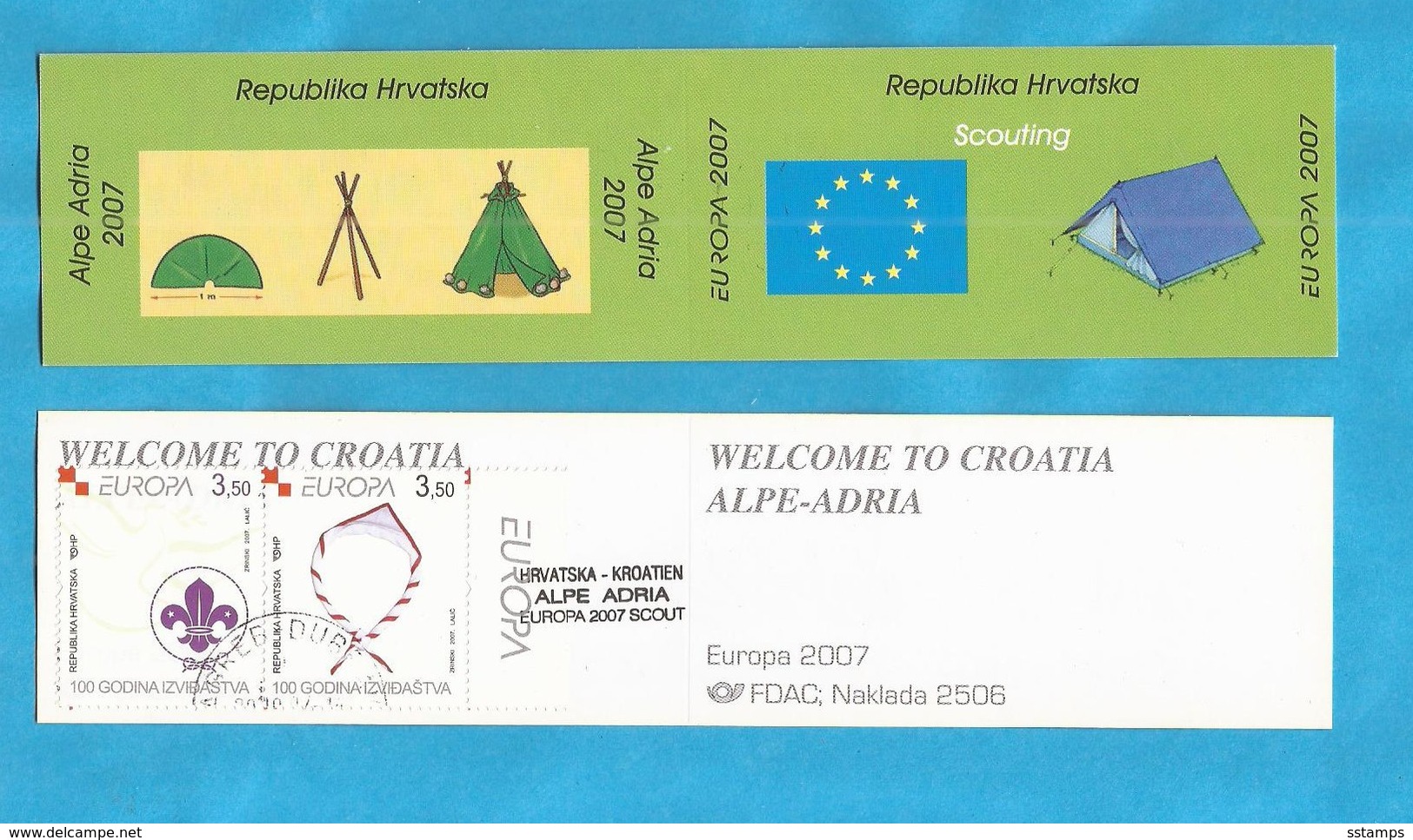 2007-CRO  EUROPA CEPT 2007  SCOUTS CROAZIA KROATIEN ALPE-ADRIA  BOOKLET INTERESSANTE - Usati