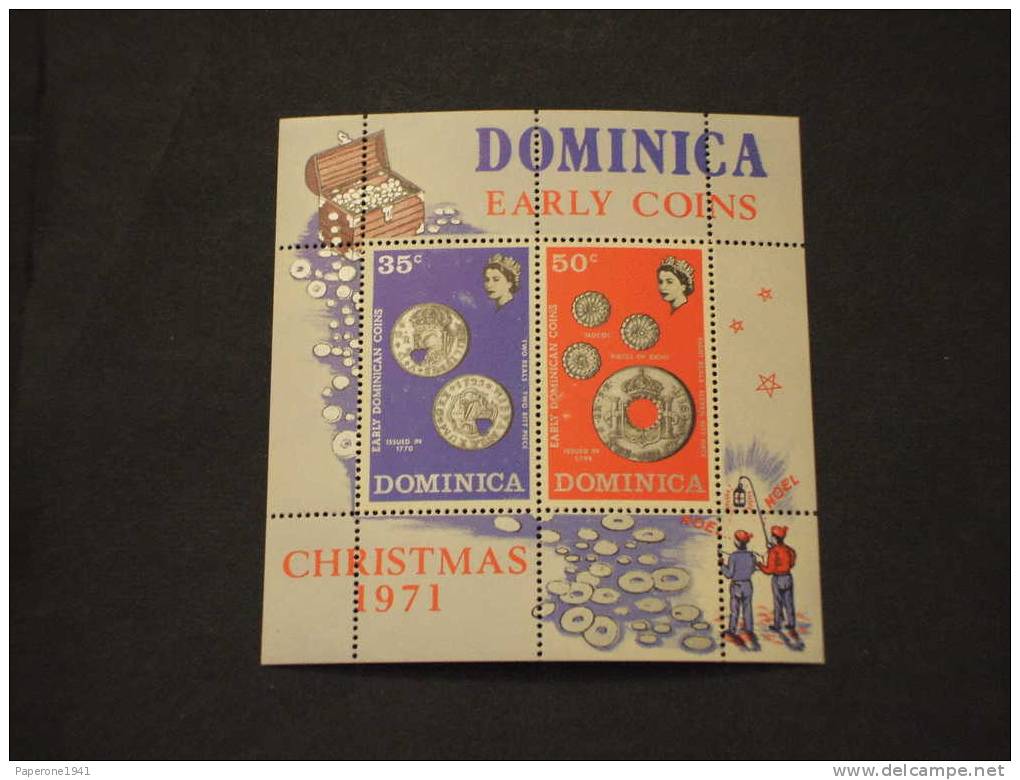 DOMINICA - BF 1971 NATALE/MONETE ANTICHE -NUOVI(++) -TEMATICHE - Dominica (1978-...)