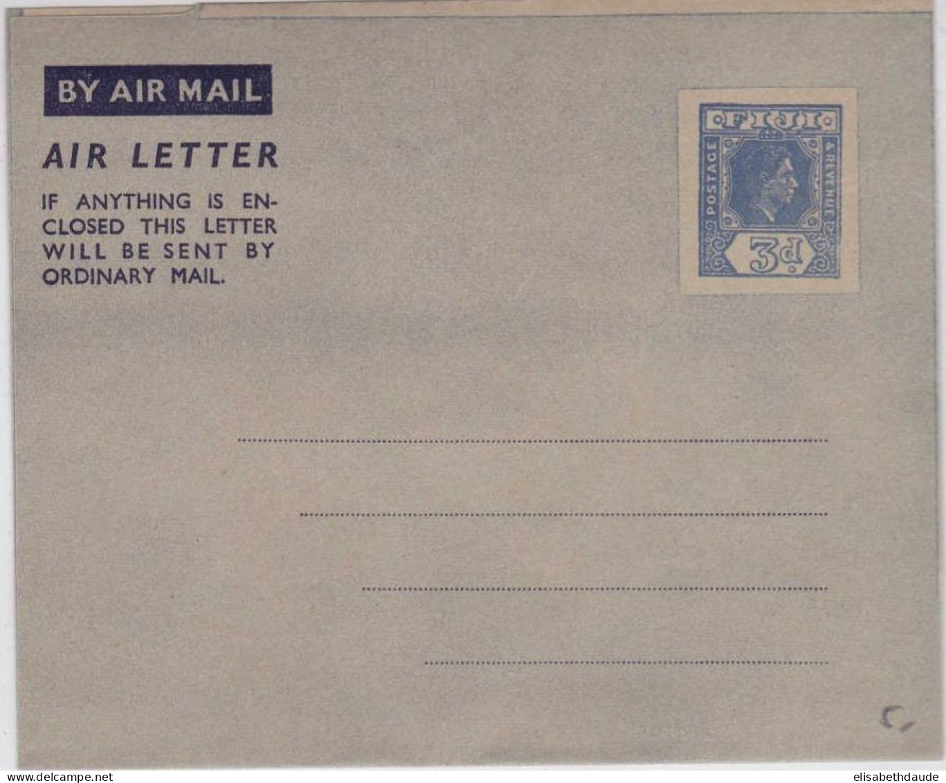 FIDJI  - AEROGRAMME (AIR LETTER) NEUF - ENTIERS POSTAUX - Fidschi-Inseln (...-1970)