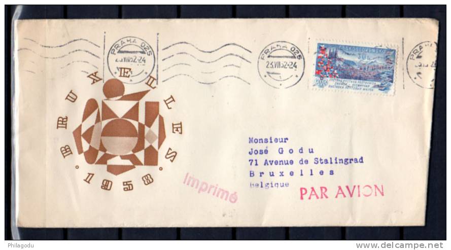 Lettre Du 23/0762 De Prague Vers Bruxelles, Vues De Prague, « Praga'62 » - Cartas & Documentos