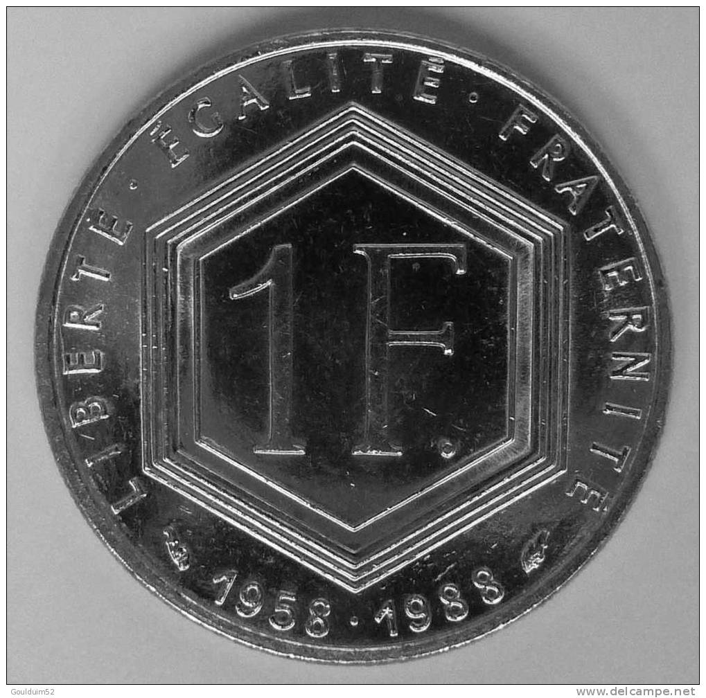 1 Franc 1988  De Gaulle - Gedenkmünzen