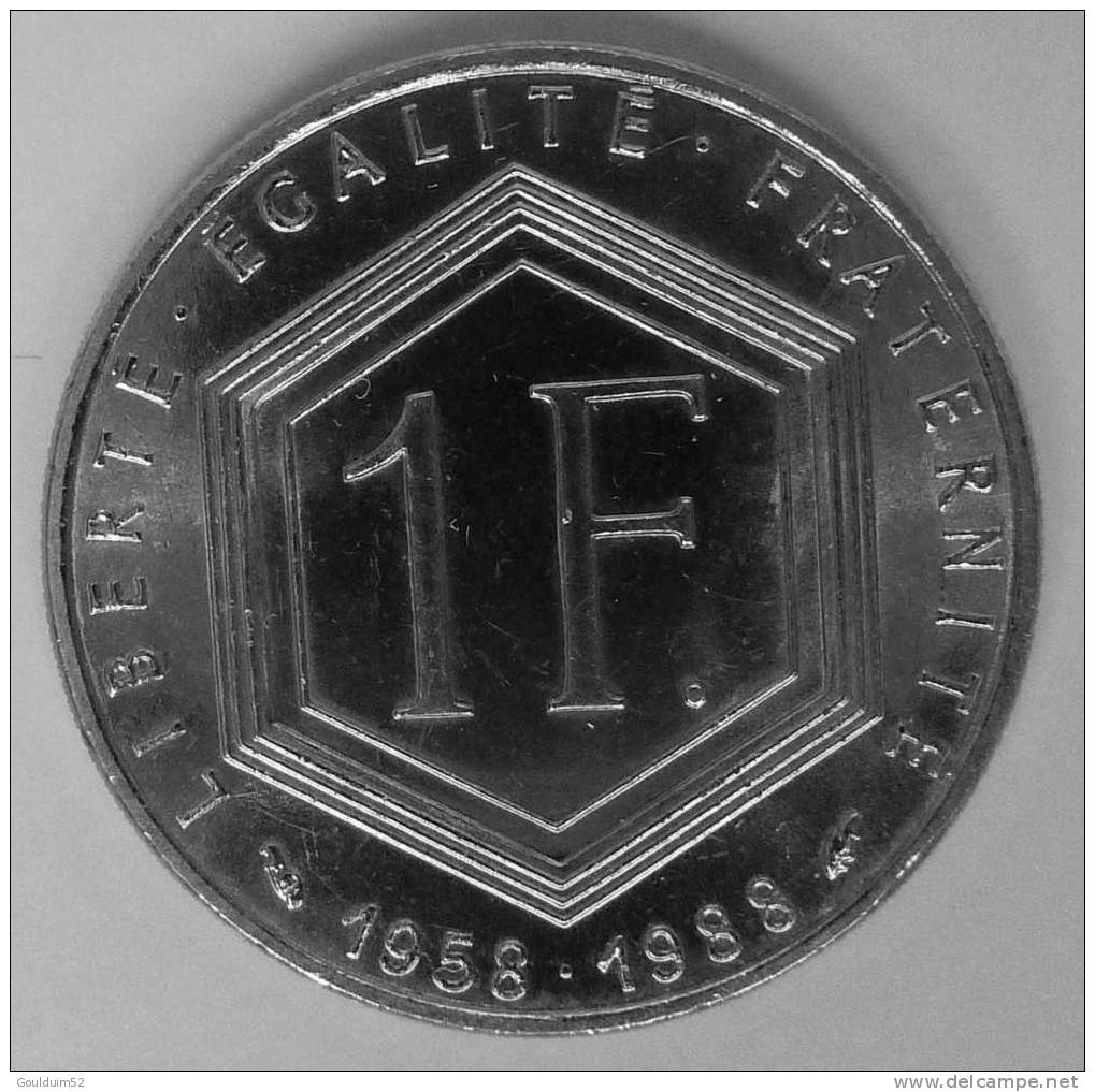 1 Franc 1988  De Gaulle - Conmemorativos