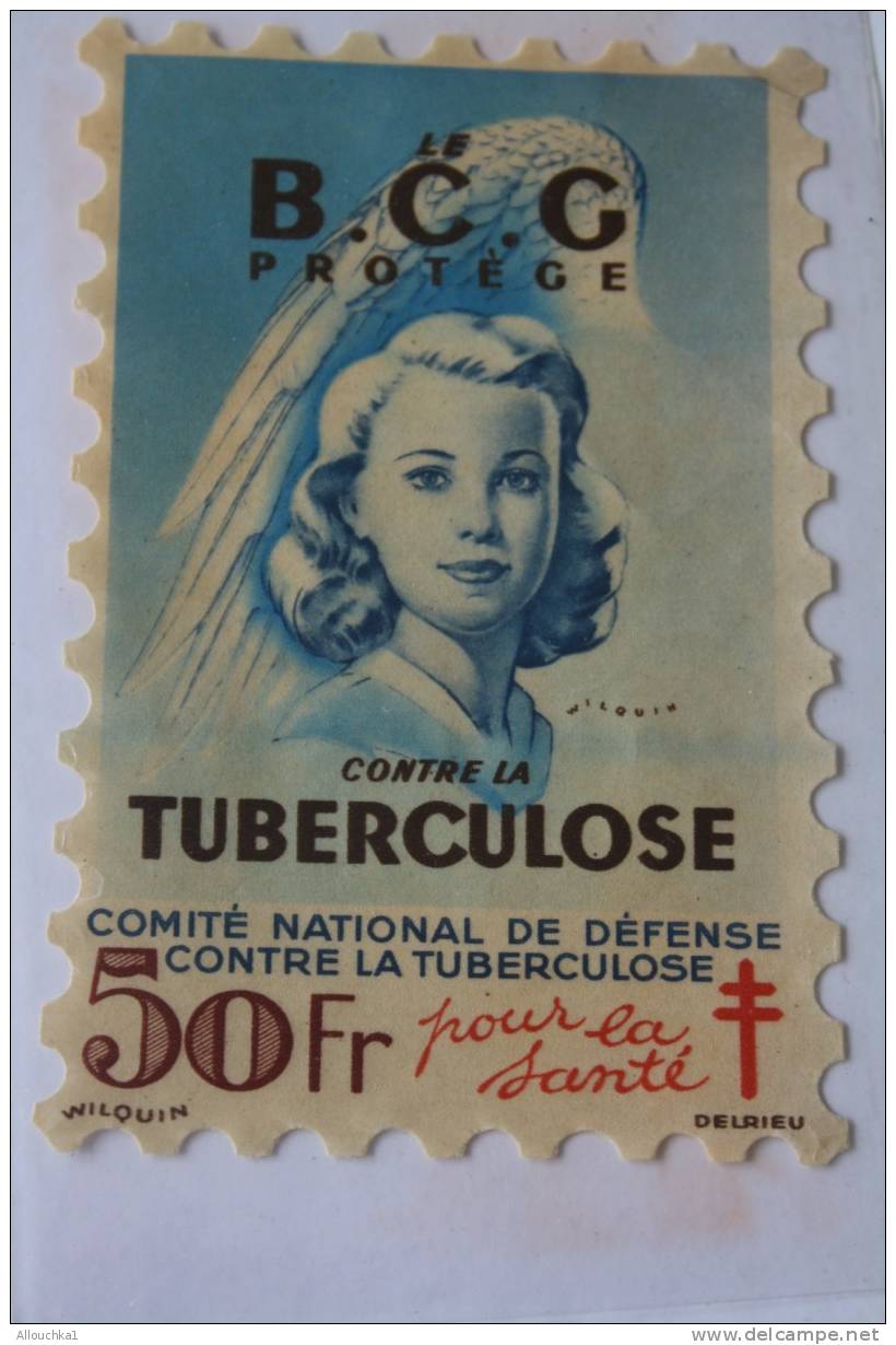 ANTITUBERCULEUX BLOC VIGNETTE GRAND FORMAT 12 X 7.5 Cm  érinnophilie : CONTRE LA TUBERCULOSE ---> B.C.G.1948 - Antituberculeux