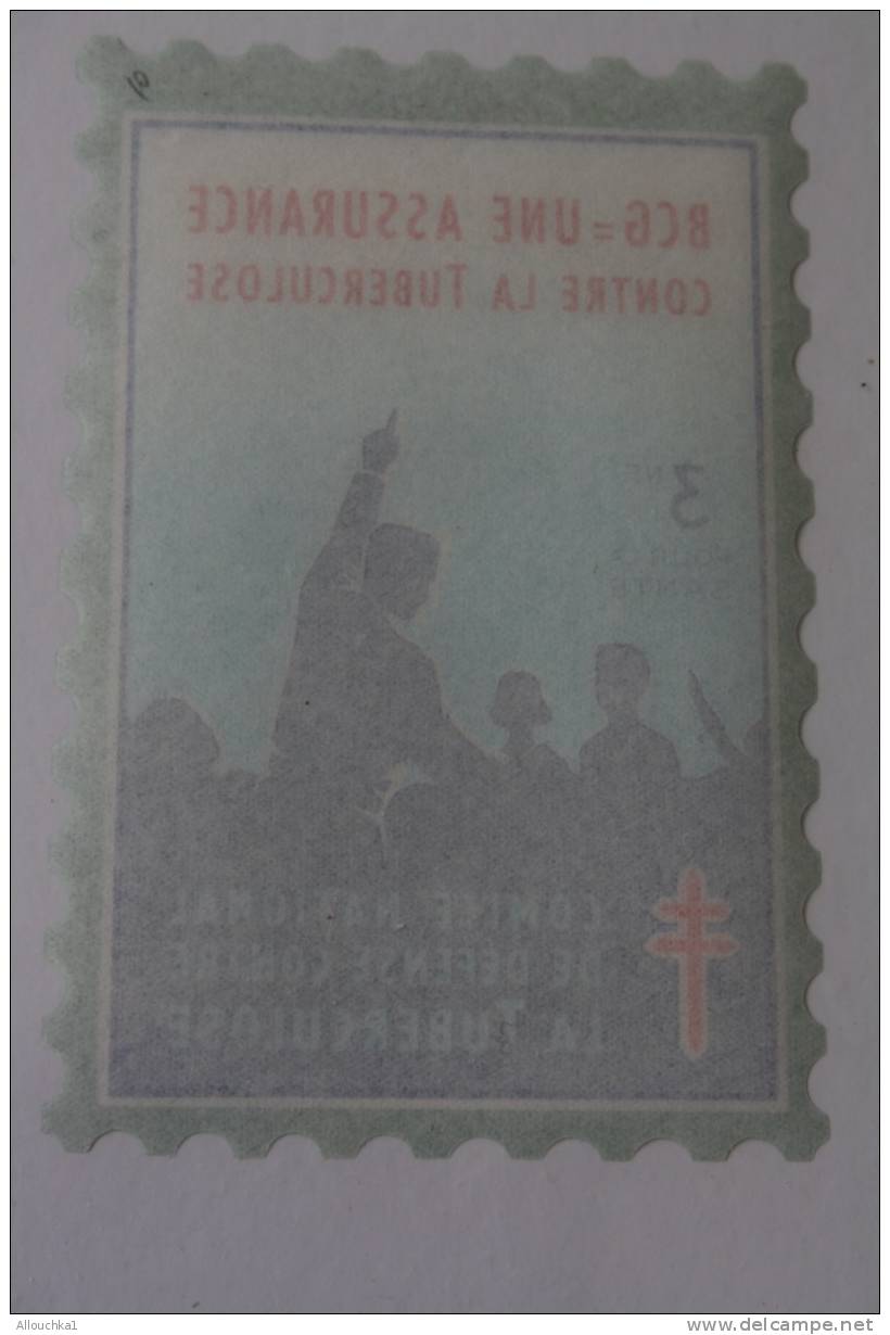 1962/63>TIMBRE ANTITUBERCULEUX BLOC VIGNETTE GRAND FORMAT 12 X 8 CM>érinnophilie: CONTRE LA TUBERCULOSE>BCG 1 ASSURANCE - Antituberculeux