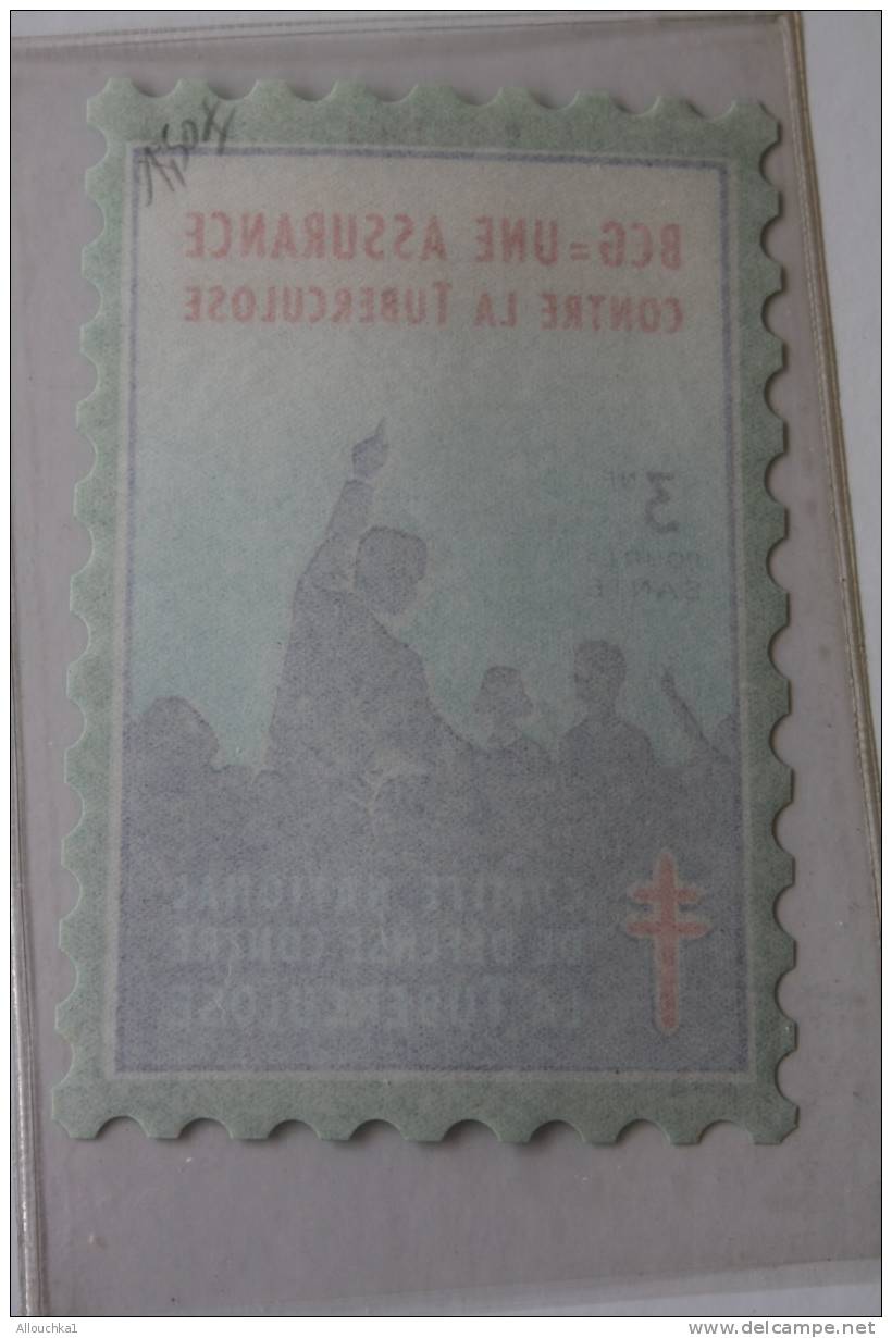 1962/63>TIMBRE ANTITUBERCULEUX BLOC VIGNETTE GRAND FORMAT 12 X 8 CM>érinnophilie: CONTRE LA TUBERCULOSE>BCG 1 ASSURANCE - Antituberculeux