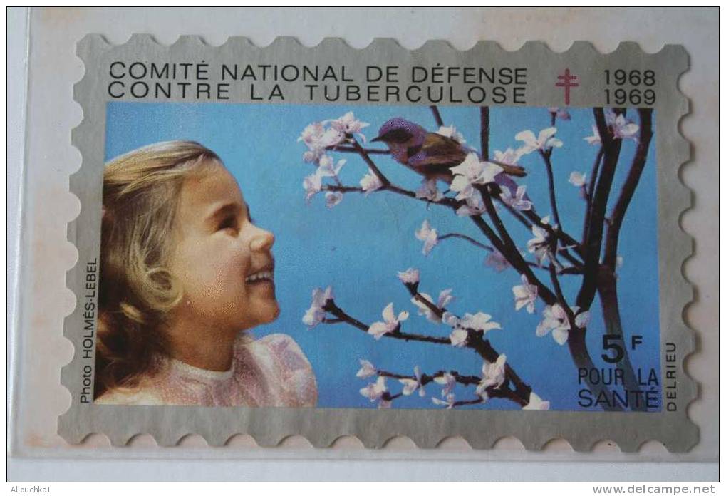 1968/69>TIMBRE ANTITUBERCULEUX BLOC VIGNETTE GRAND FORMAT 12 X 8 CM>érinnophilie: CONTRE LA TUBERCULOSE>COMITE NATIONAL - Antituberculeux