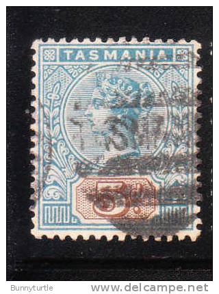 Australian State Tasmania 1892-99 Queen Victoria 5p Used - Used Stamps