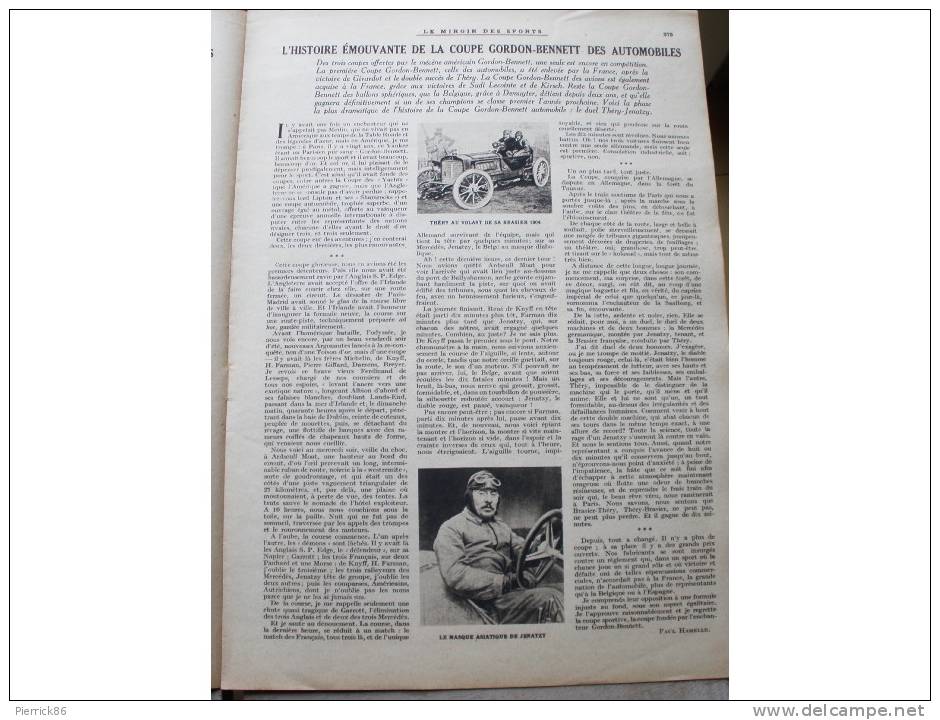 1923 RUGBY A PAU AUTODROME DE MIRAMAS  CROSS DU MANS HISTOIRE DE LA COUPE GORDON BENETT DES AUTOMOBILE CHAMONIX JO - Autres & Non Classés