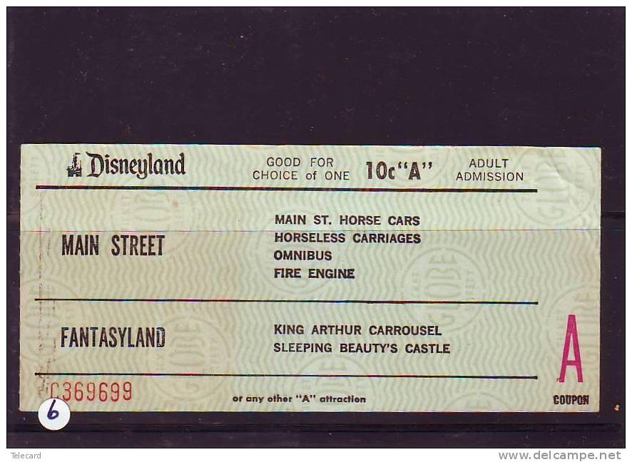 Disney Passport Disneyland ETATS-UNIS (6) PASS * TICKET * ADULT * VINTAGE DISNEYLAND 1977 USA ORLANDO - Disney