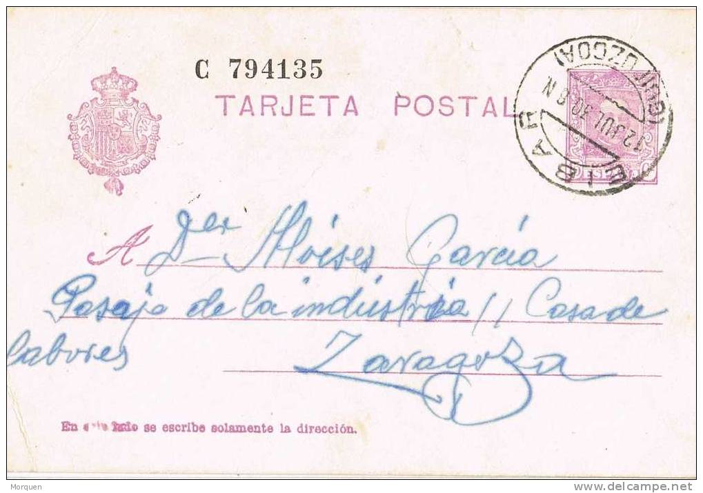 Entero Postal EIBAR (Guipuzcoa) 1930. Alfonso XIII, - 1850-1931