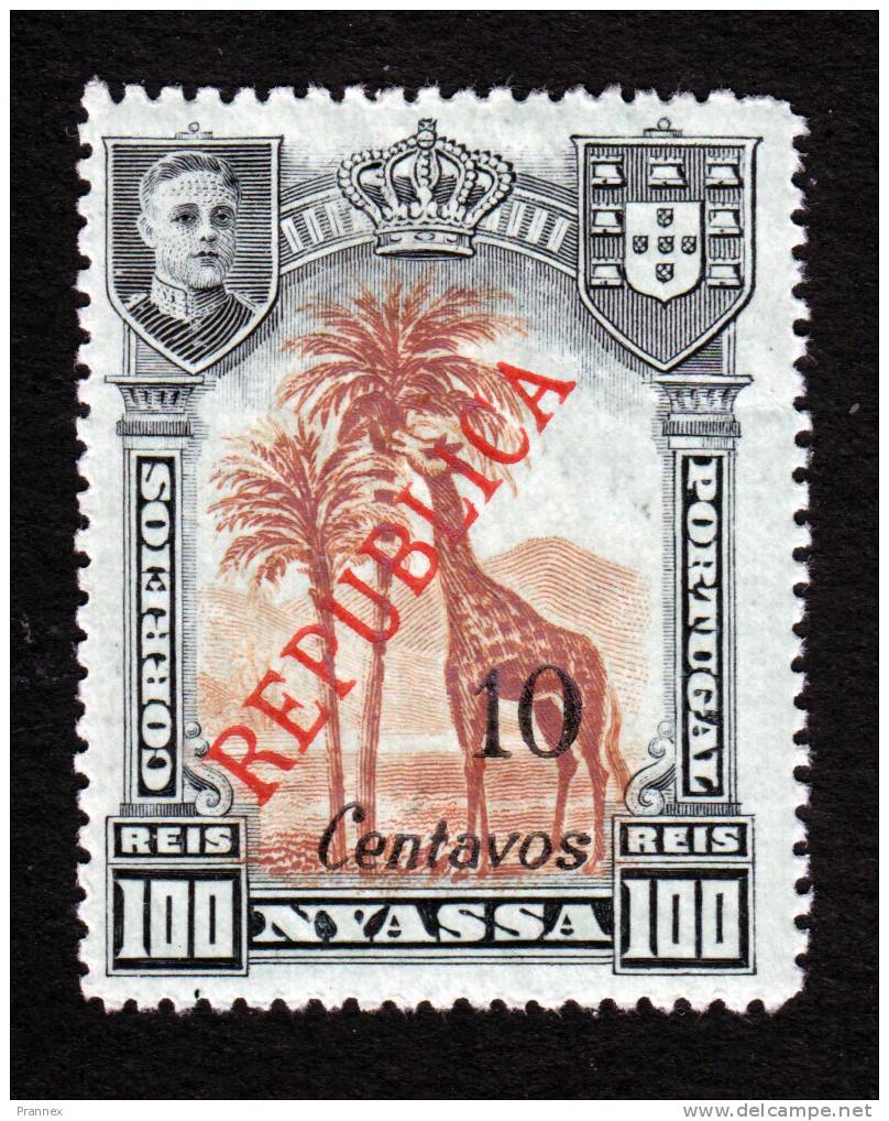 Nyassa, Scott #103, Mint Hinged, Giraffe And Palms Surcharged, Issued 1921 - Nyassa