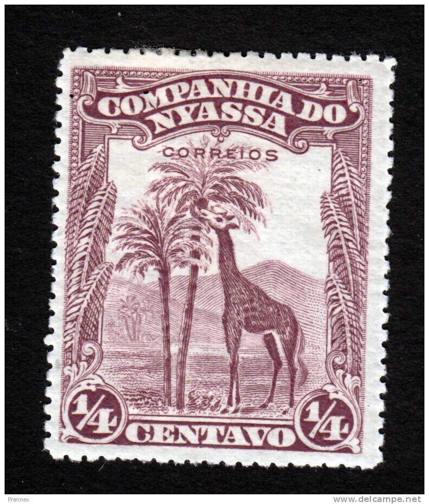 Nyassa, Scott #106, Mint Hinged, Giraffe And Palms, Issued 1921 - Nyassa