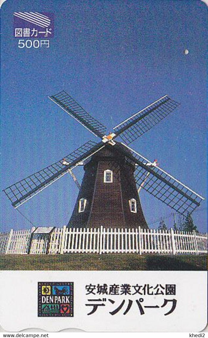 Carte Prépayée JAPON - MOULIN  DANEMARK - DENMARK MILL JAPAN Prepaid Tosho Card - MÜHLE Karte - MOLEN - 100 - Paysages