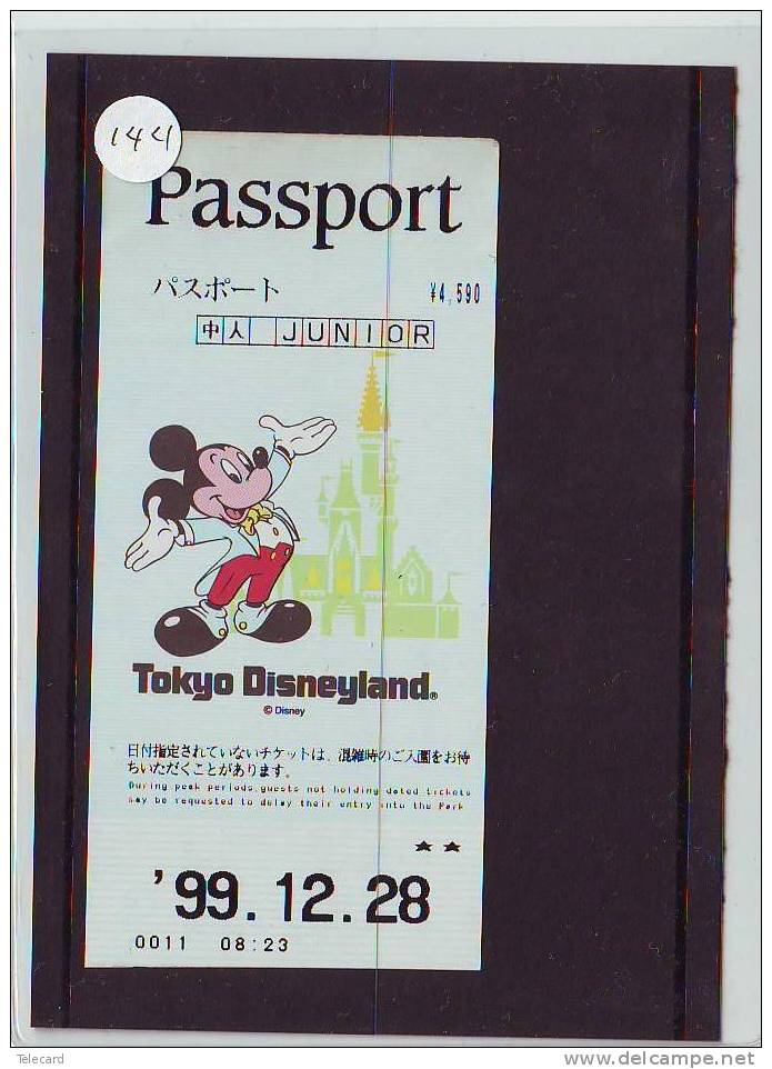 DISNEY PASSPORT JAPON * TOKYO DISNEYLAND JAPAN (144) PASS * TICKET * VINTAGE  *  JUNIOR * 1999 - Disney