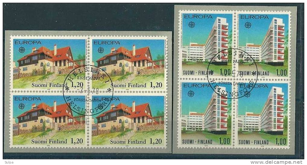 FIN EUROPA 1978 Architecture, Bloc Of 4 - 1978