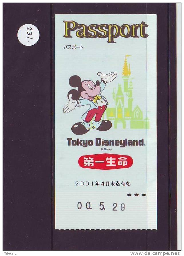 DISNEY PASSPORT JAPON * TOKYO DISNEYLAND JAPAN (231) PASS * TICKET * VINTAGE * - Disney