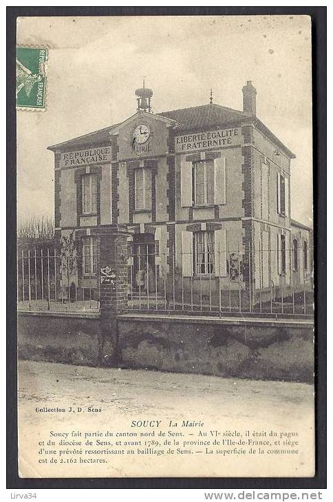 CPA  ANCIENNE- FRANCE- SOUCY (89)- LA MAIRIE EN TRES GROS PLAN DE FACE - Soucy