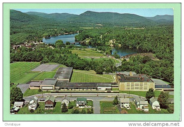 Aerial-view, Corinth, NY.  Showing Corinth Central School.  1960-70s - Adirondack