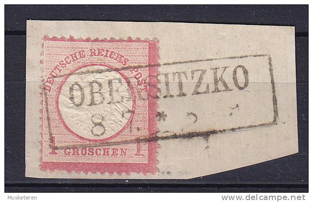 Poland Vorläufer Deutsches Reich 1872 Mi. 19   1 Gr Adler Mit Grossem Brustchild On Piece OBERSITZKO (Now Poland) Cancel - Used Stamps