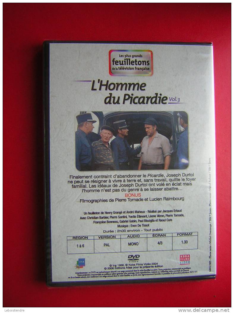 DVD-LES PLUS GRANDS FEUILLETONS DE LA TELEVISION FRANCAISE-L´HOMME DU PICARDIE-VOL 3-NEUF SOUS CELLOPHANE-ATLAS - Serie E Programmi TV