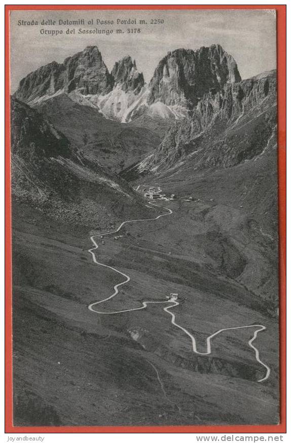 H128 , Strada Delle Dolomiti Al Passo Pordoi , Gruppo Del Sassolungo , 49/72 , Non Circulée - Altri & Non Classificati