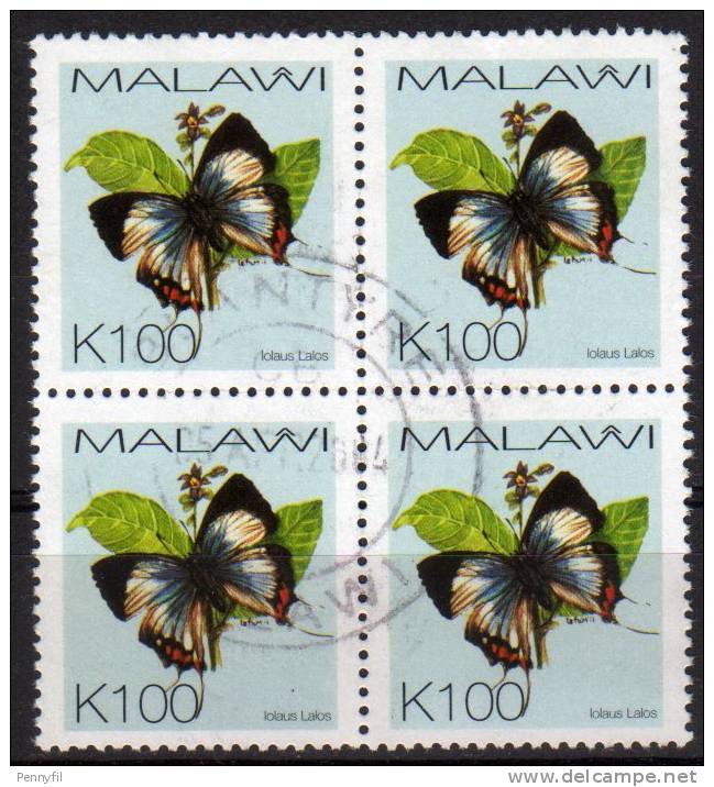 MALAWI - 2002 YT 712 X 4 QUARTINA USED FARFALLE - Malawi (1964-...)