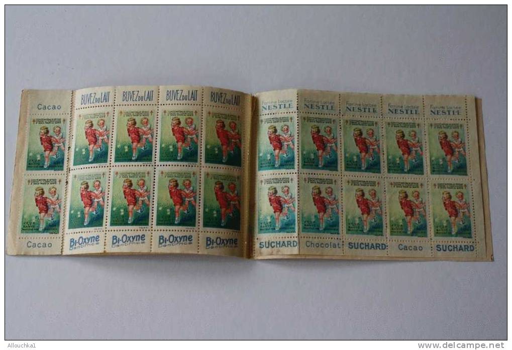 1932 > CARNET DE 20 VIGNETTES :COMITE NATIONAL CONTRE LA TUBERCULOSE>ANTITUBERCULE UX>ERRINOPHILIE  COMPLET >Publicité - Blokken & Postzegelboekjes