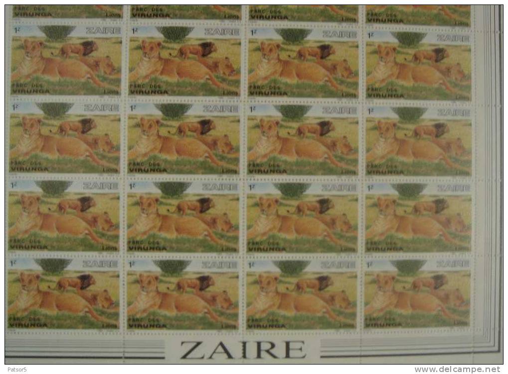 Zaïre 1982 COB 1157/1161 ** MNH  Feuilles Complètes De 20 - 5X20 Séries - Neufs