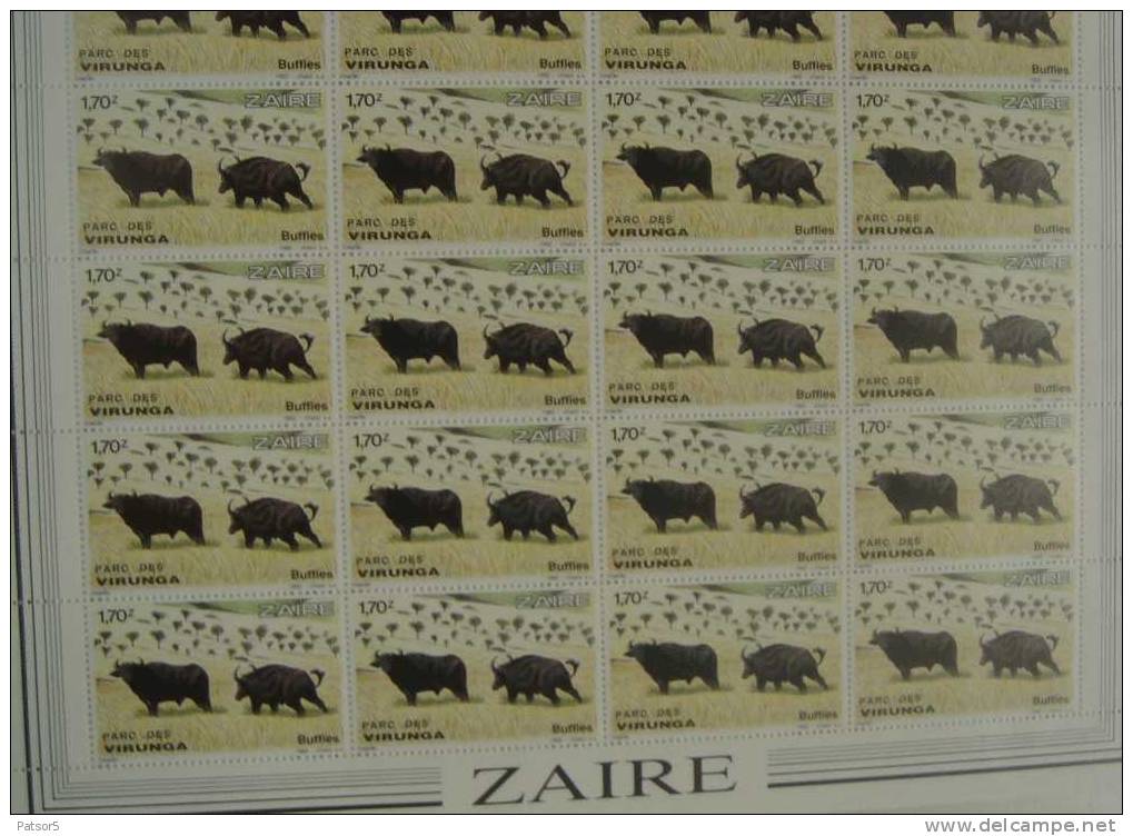 Zaïre 1982 COB 1157/1161 ** MNH  Feuilles Complètes De 20 - 5X20 Séries - Neufs