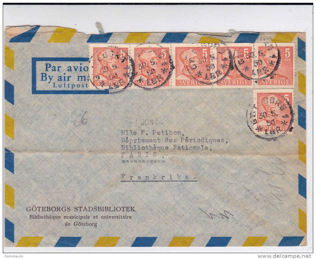 SVERIGE - 1950 - LETTRE Par AVION De GÖTEBORG Pour PARIS - Covers & Documents