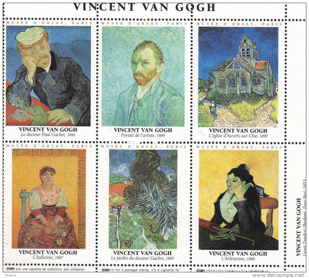 FRANCE, Timbres Fictifs En Feuillet De 6, VICENT VAN GOGH, MUSEE D' ORSAY .  ( JNT5) - Altri & Non Classificati