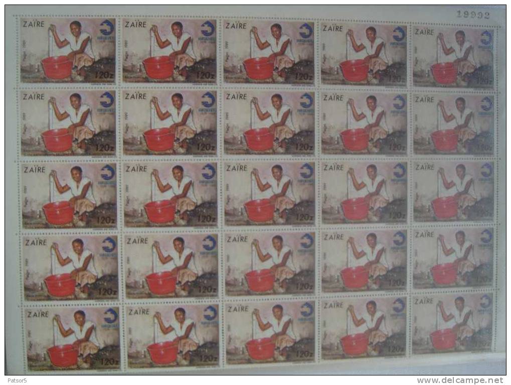 Zaïre 1990 COB 1327/1330 ** MNH  Feuilles Complètes De 50 - 4x50 Séries - Neufs