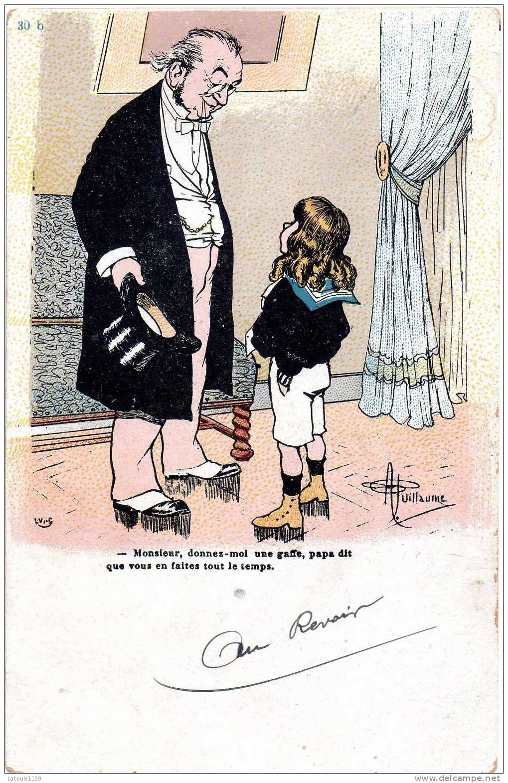 Illustrateur GUILLAUME : "Enfant, Instituteur - Monsieur, Donnez Moi Une Gaffe... - Précurseur FOULAIN CHAMPLITTE" - Guillaume