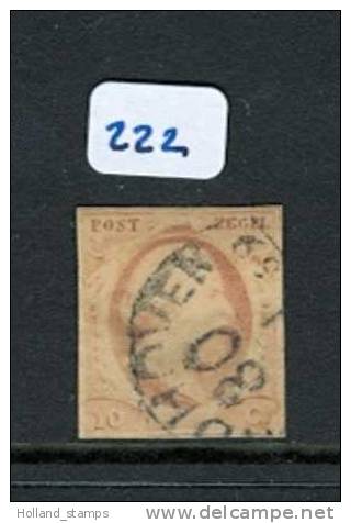 1852 Koning Willem III 10 Cent NVPH 2 * Periode 1852 Nederland Nr. 2 Gebruikt (222)  Pays-bas Nr. 2 * - Gebruikt