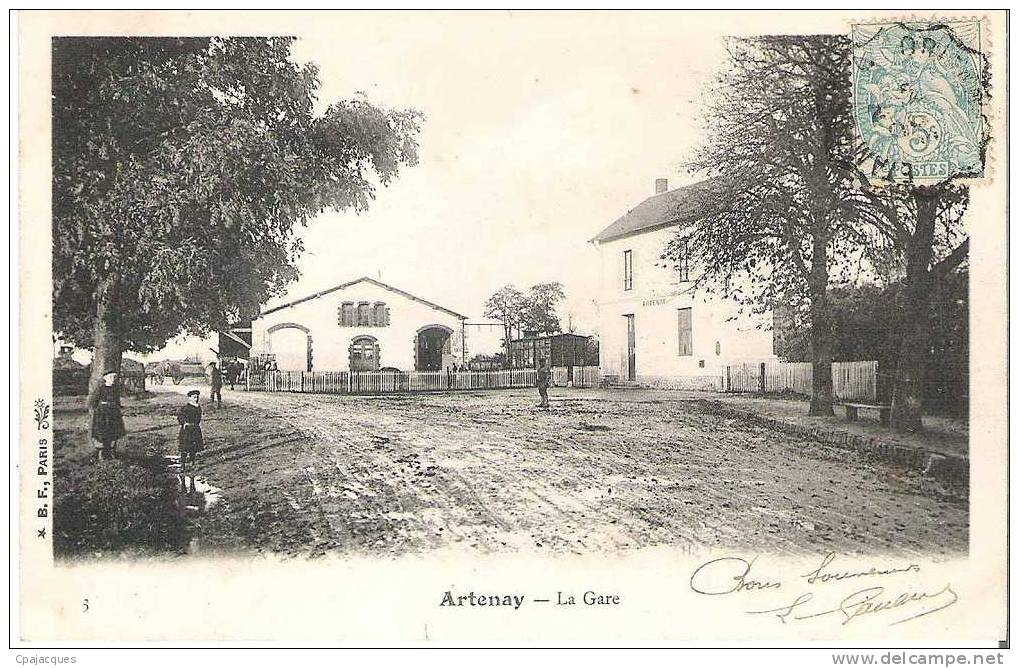 45 - ARTENAY : LA GARE .PLAN RARE. - Artenay