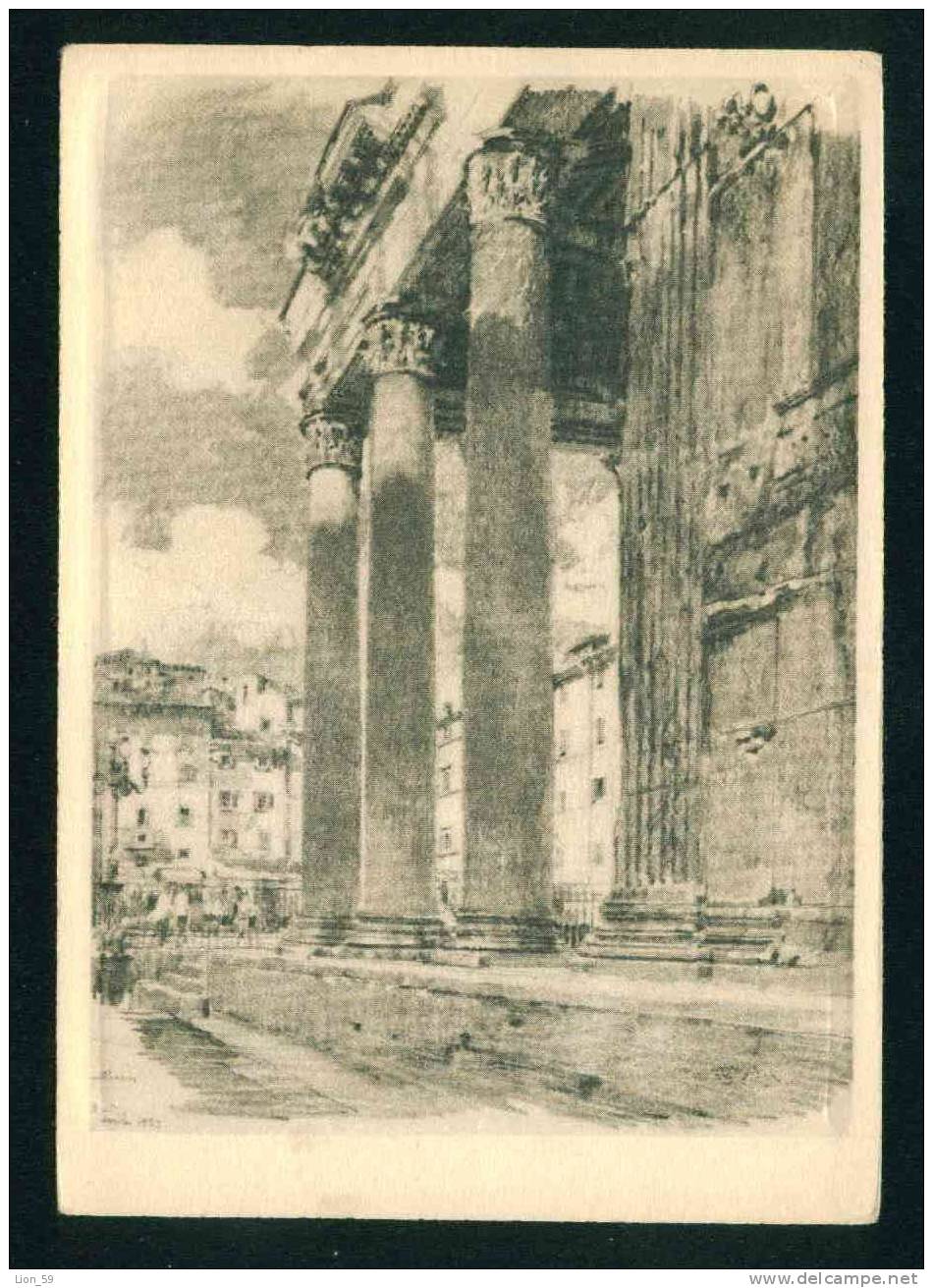 32599 ROME /  ROMA - IL PANTHEON - PRONAO VEDUTO DI FIANCO Pc Italia Italy Italie Italien Italie - Panthéon