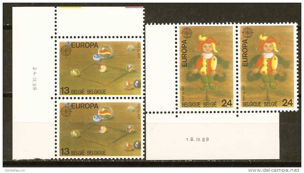 BELGIQUE - COB - Paires Des 2323/24** - Cote 9.80 € + Cdf Datés - 1989