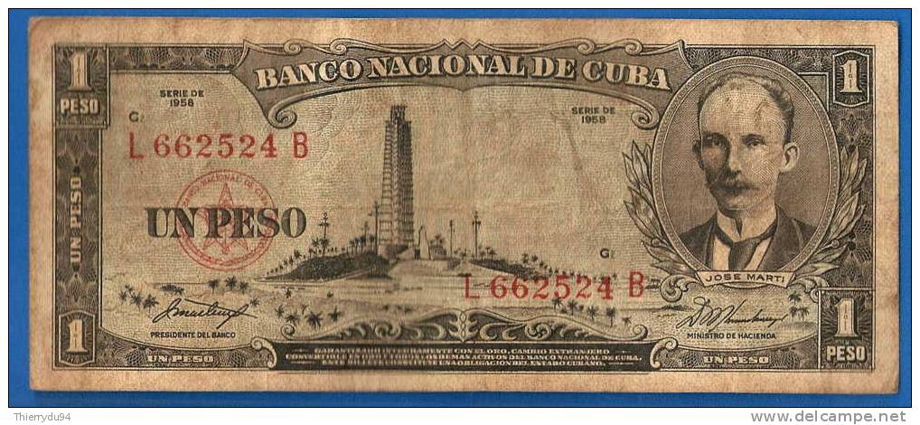 Cuba 1 Peso 1958 Pesos Centavos Centavo Caraibe Caribe Kuba Pesos - Cuba