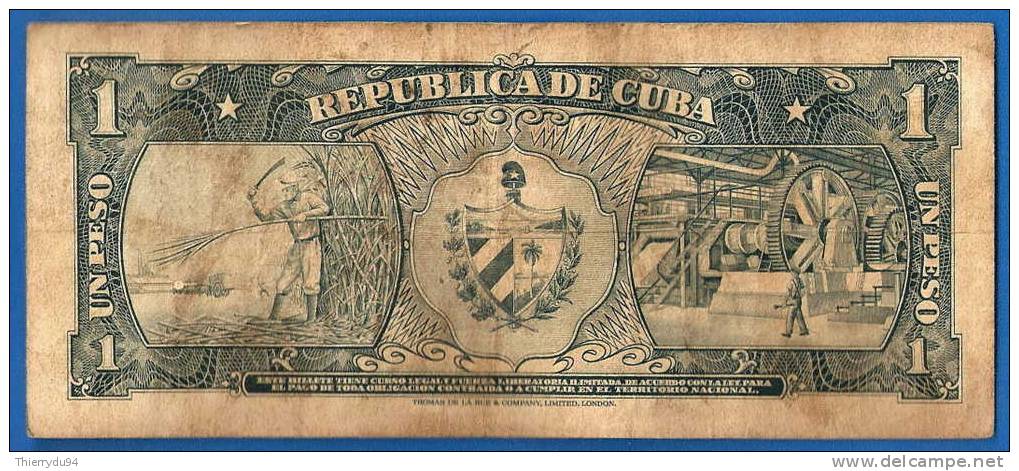 Cuba 1 Peso 1958 Pesos Centavos Centavo Caraibe Caribe Kuba Pesos - Cuba