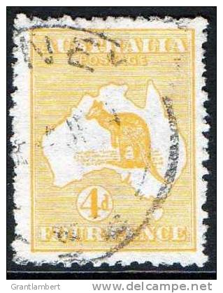 Australia 1913 4d Orange-yellow  Kangaroo 1st Watermark Used - Actual Stamp -  SG6a - Oblitérés