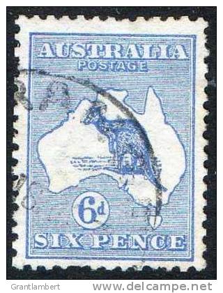 Australia 1913 6d Blue - Ultramarine Kangaroo 1st Watermark Used -  SG9 - Possibly, Orange - Oblitérés